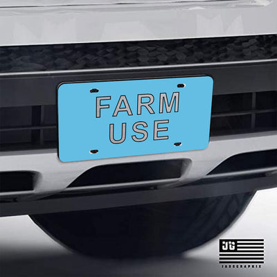 Farm Use License Plate | Durable Car Tag | Gift for Farmers | UV Printed| Made in the USA