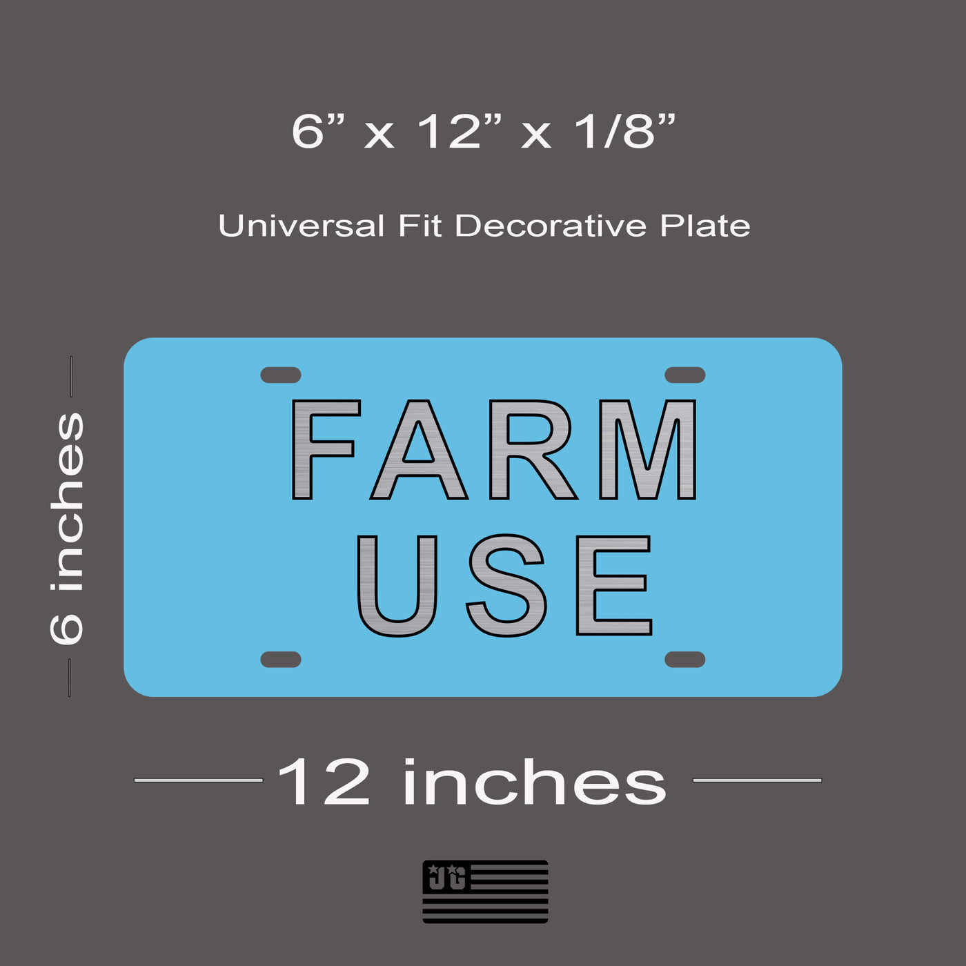 Farm Use License Plate | Durable Car Tag | Gift for Farmers | UV Printed| Made in the USA