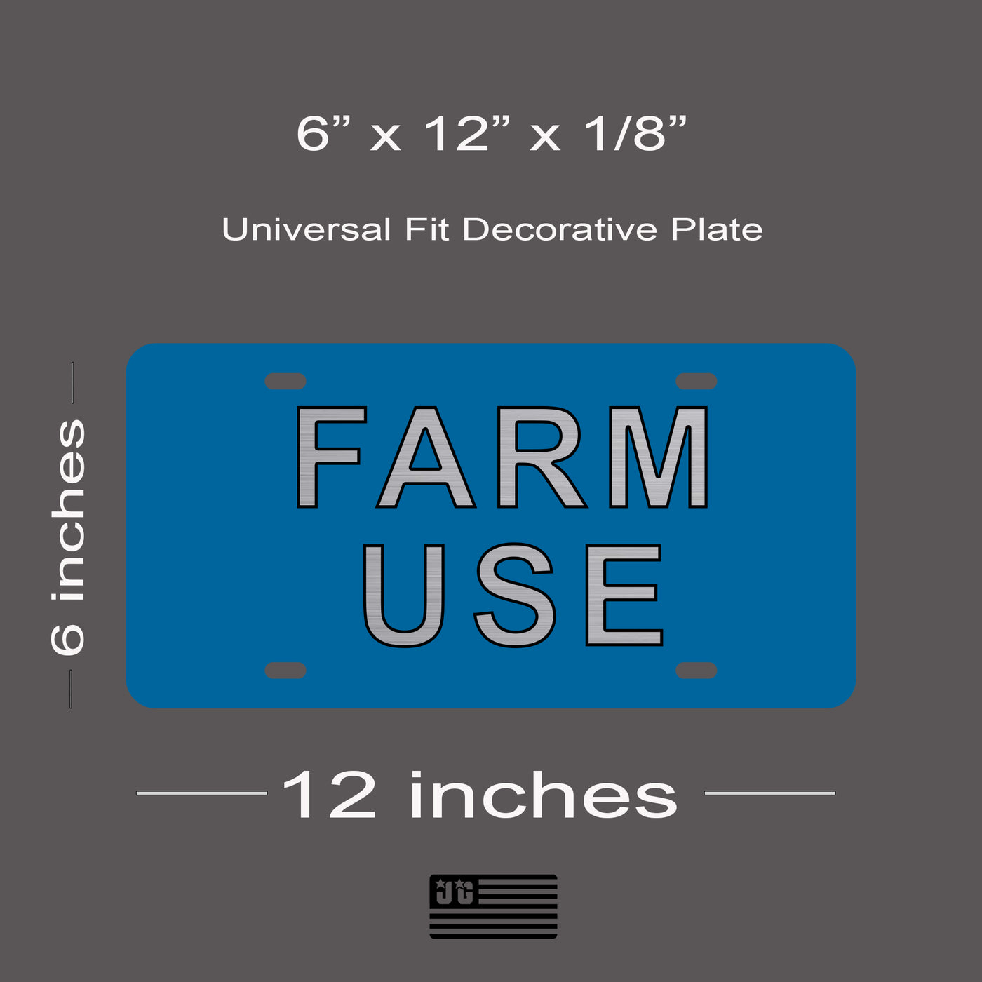 Farm Use License Plate | Durable Car Tag | Gift for Farmers | UV Printed| Made in the USA