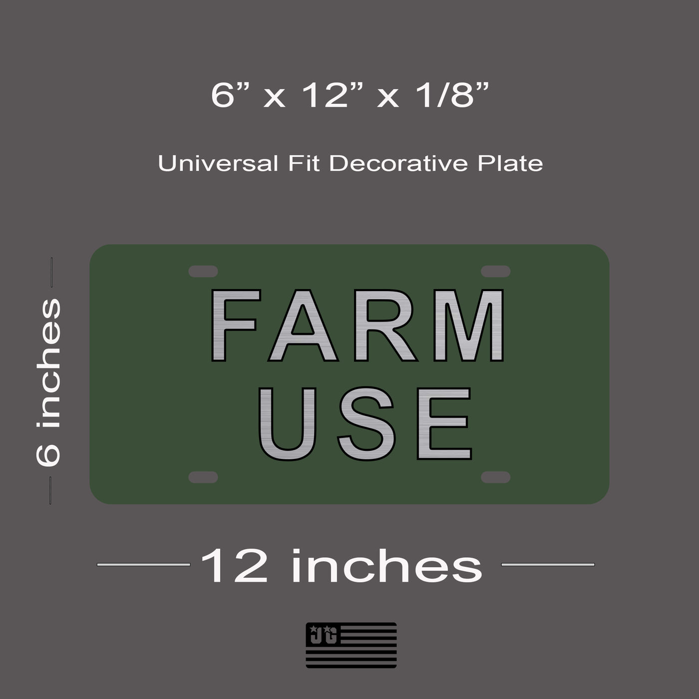 Farm Use License Plate | Durable Car Tag | Gift for Farmers | UV Printed| Made in the USA