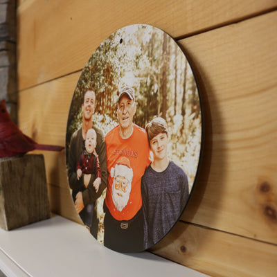 Custom Photo Print 8" Round Metal Wall Art - Personalized ACM Picture Display for Home or Office Decor