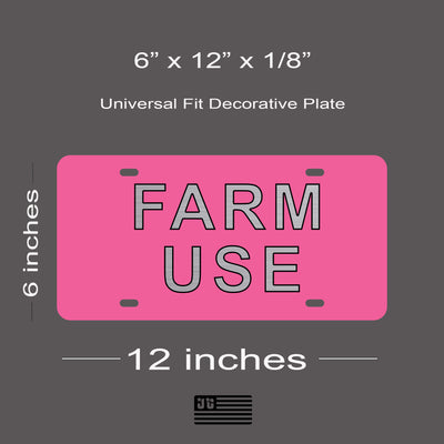 Farm Use License Plate | Durable Car Tag | Gift for Farmers | UV Printed| Made in the USA