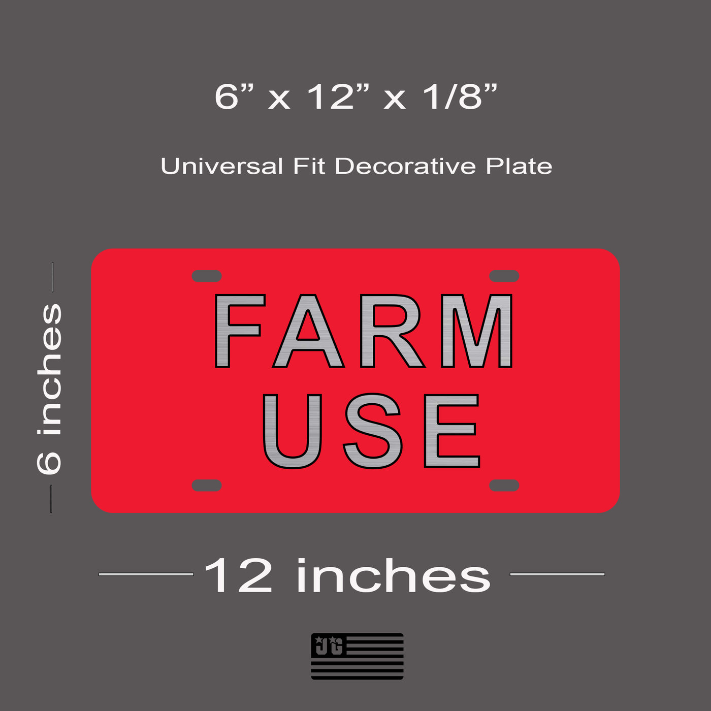 Farm Use License Plate | Durable Car Tag | Gift for Farmers | UV Printed| Made in the USA