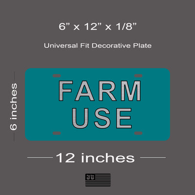 Farm Use License Plate | Durable Car Tag | Gift for Farmers | UV Printed| Made in the USA