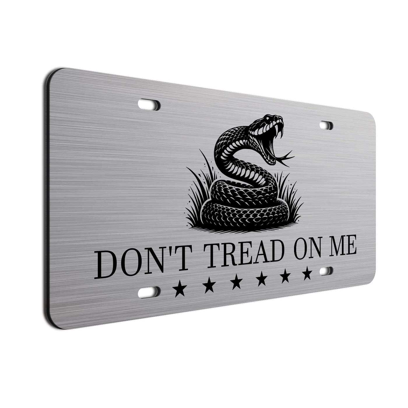 Gadsden Snake License Plate - Outdoor Durable Material, 12x6 Inch Brushed Aluminum Car Tag for Vehicles, Trailers, and Decorative Use